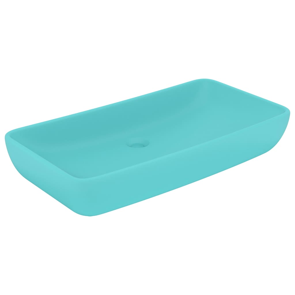 VidaXL Washbasin Rectangular 71x38 cm Ceramic matt light green