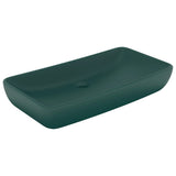 Vidaxl Washbasin Rectangulaire 71x38 cm Mat de céramique vert foncé