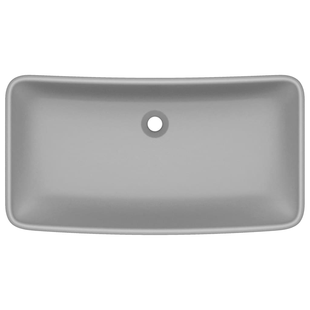 Vidaxl Washbasin Prostokątna 71x38 cm ceramiczna matowa jasnoszary