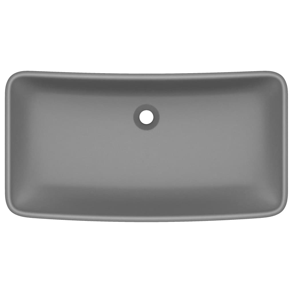 VidaXL Washbasin Rectangular 71x38 cm Ceramic Mat Dark gray