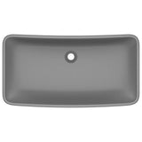 VidaXL Washbasin Rectangular 71x38 cm Ceramic Mat Dark gray