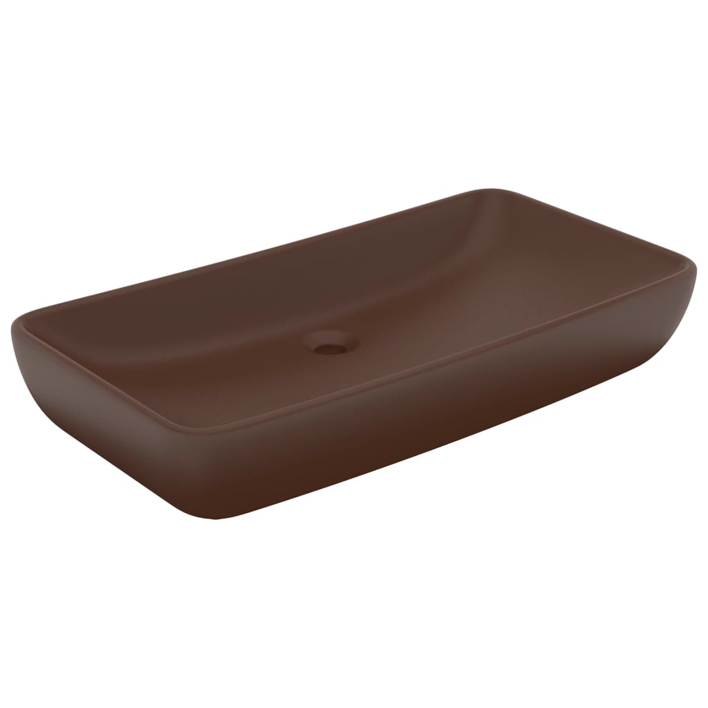 Vidaxl Washbasin Rectangular 71x38 cm keramic matný tmavě hnědá