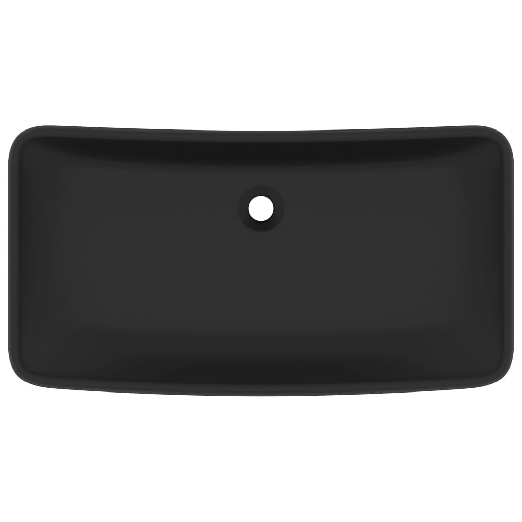 VidaXL Washbasin Rectangular 71x38 cm Ceramic matte black