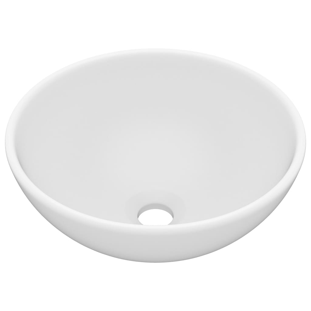 Vidaxl Washbasin Runde 32,5x14 cm Keramisk Mat White