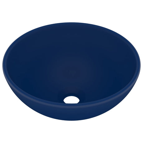 VidaXL Wastafel rond 32,5x14 cm keramiek mat donkerblauw