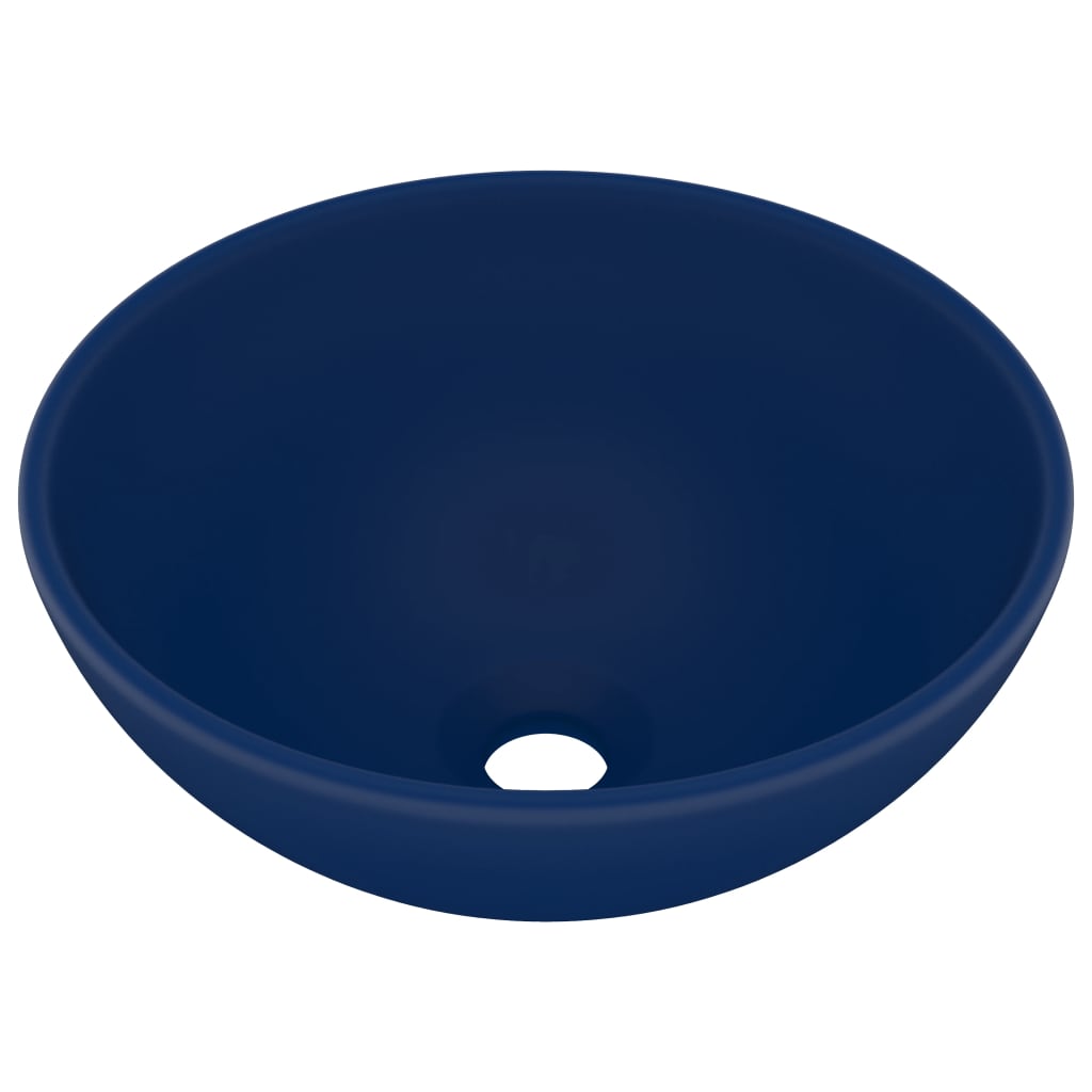 Vidaxl Washbasin Round 32,5x14 cm keramická rohož tmavě modrá