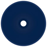 Vidaxl Washbasin Round 32.5x14 cm tappetino ceramico blu scuro