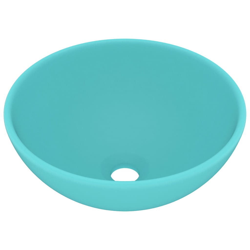 Vidaxl Washbasin Runde 32,5x14 cm Keramisk Matt Light Green