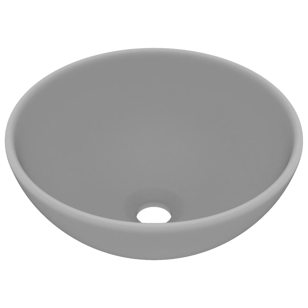 Vidaxl Washbasin Round 32.5x14 cm Grigio chiaro Matt Matt