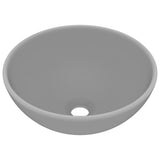 Vidaxl Washbasin Round 32.5x14 cm Grigio chiaro Matt Matt