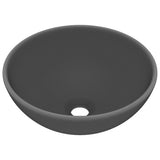 Vidaxl Washbasin Ronda 32.5x14 CM Mat de cerámica Gray Dark Grey