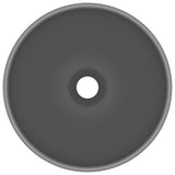 VidaXL Washbasin Round 32.5x14 cm Ceramic Mat Dark Gray