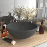 VidaXL Washbasin Round 32.5x14 cm Ceramic Mat Dark Gray