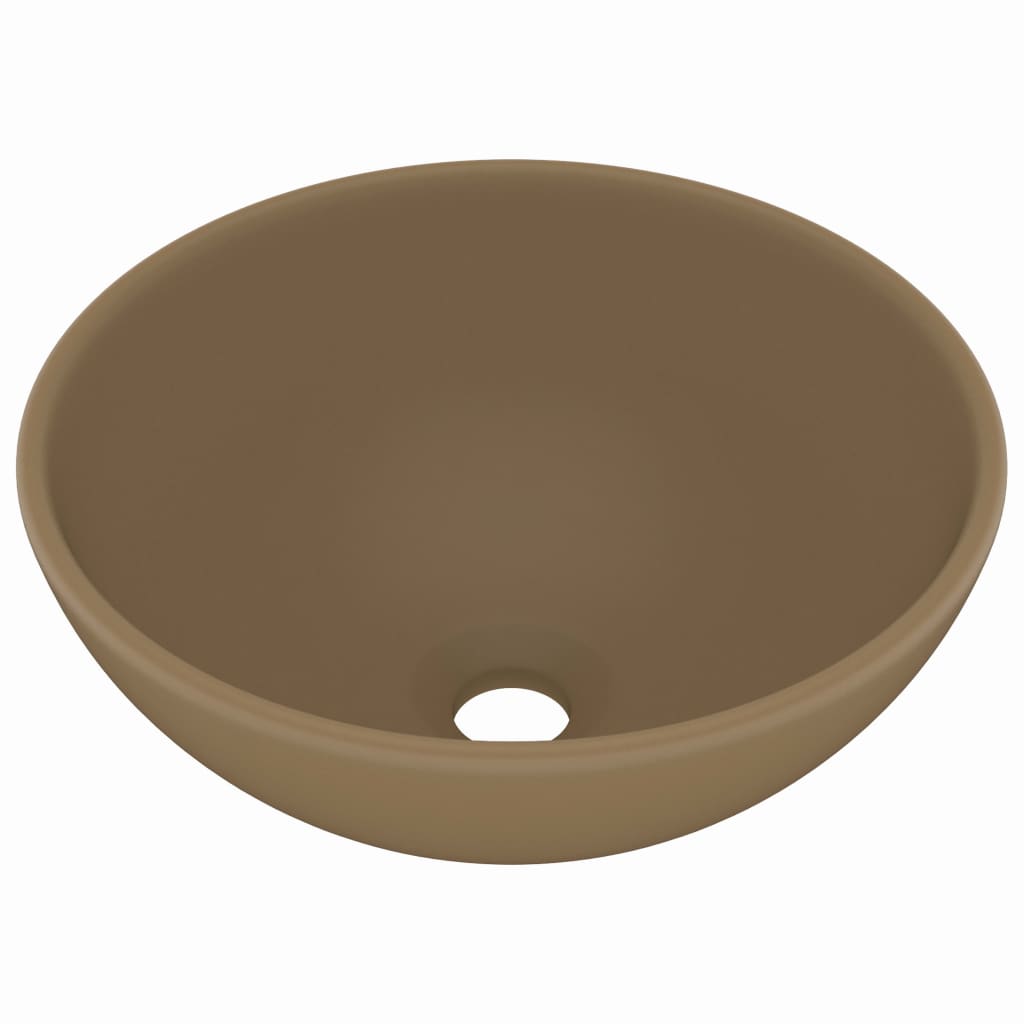 VidaXL Washbasin Around 32.5x14 cm Ceramic Mat Cream