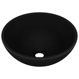 VidaXL Washbasin Round 32.5x14 cm Ceramic matte black