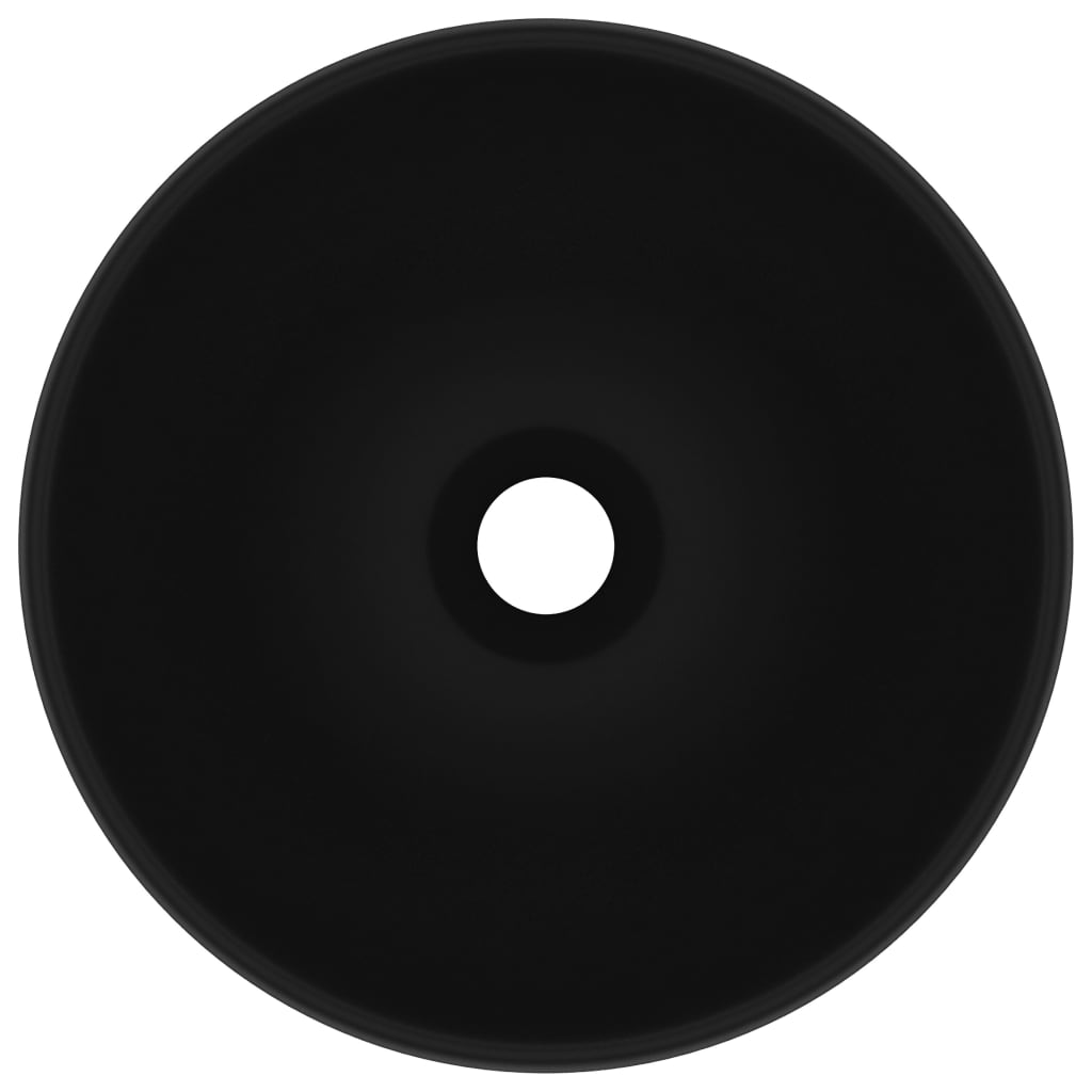 VidaXL Washbasin Round 32.5x14 cm Ceramic matte black