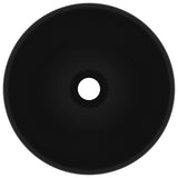 Vidaxl Washbasin Round 32.5x14 cm Ceramic Matte noir