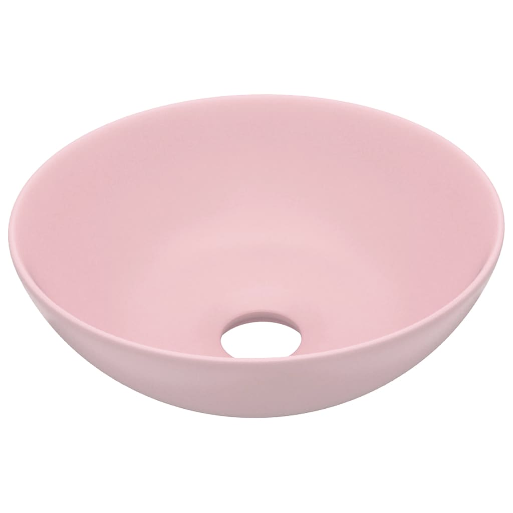 VidaXL Washbasin Round Ceramic Satpoze