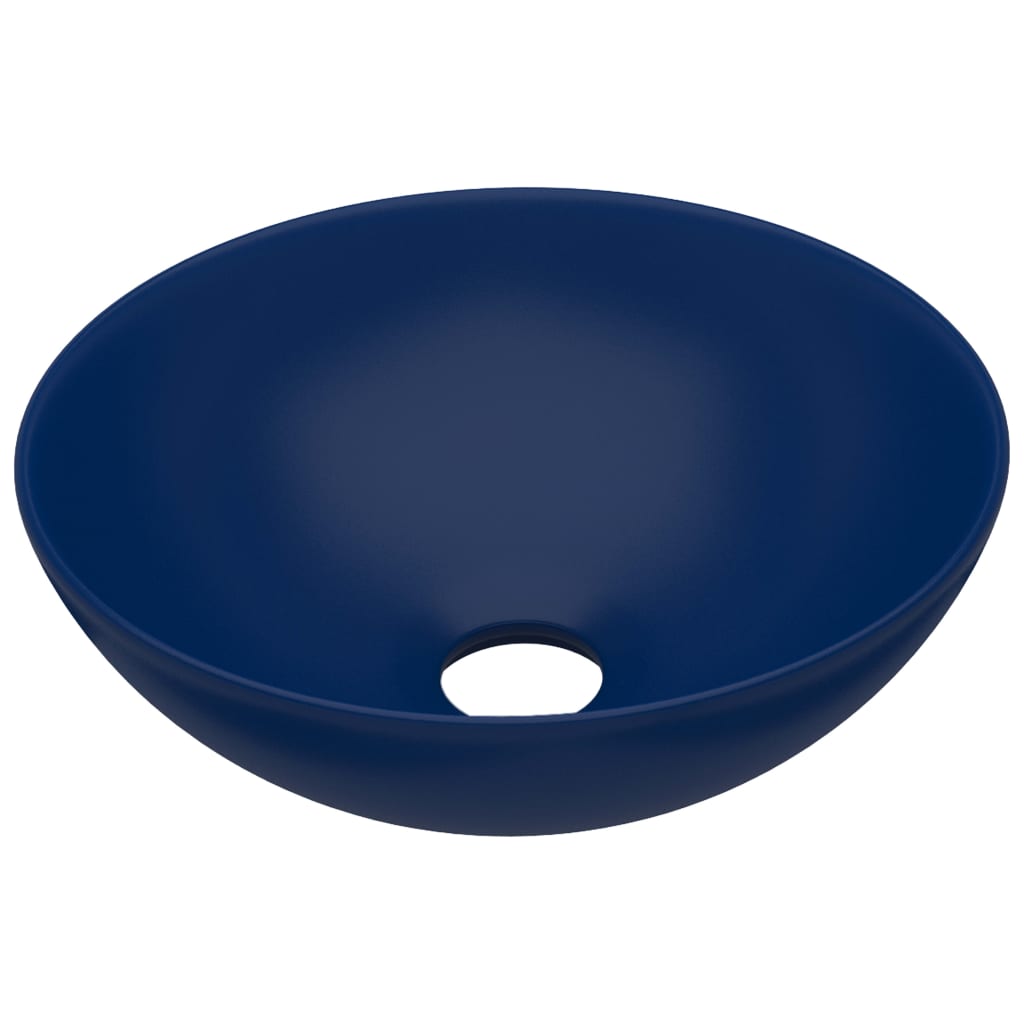 VidaXL Washbasin Round Ceramic Dark Blue