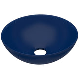 VidaXL Wastafel rond keramiek donkerblauw