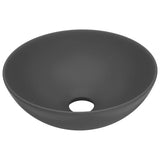 Vidaxl Washbasin Round Céramique Gris foncé