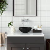 Vidaxl Washbasin Round Ceramic Matt Zwart