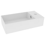 Vidaxl Washbasin med landing keramisk matte hvit