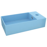 Vidaxl Washbasin con aterrizaje de cerámica azul