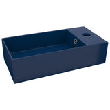 VidaXL Washbasin with landing ceramic dark blue