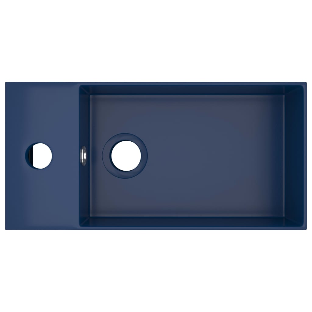 VidaXL Washbasin with landing ceramic dark blue