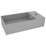 VidaXL Washbasin with landing ceramic light gray