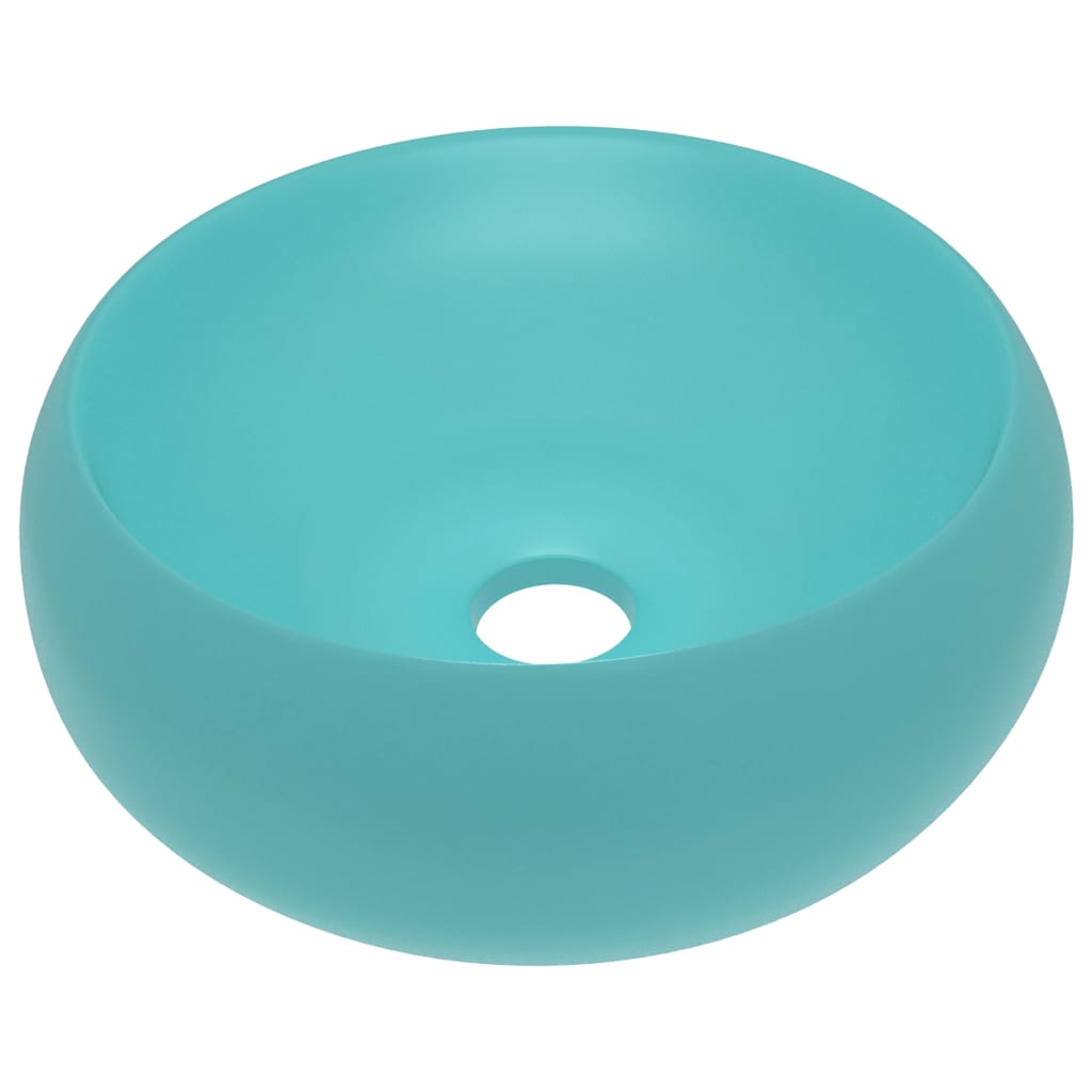 Vidaxl Washbasin Round 40x15 cm Céramique Matt Green clair