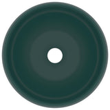 Vidaxl Washbasin Round 40x15 cm tappetino ceramico verde scuro