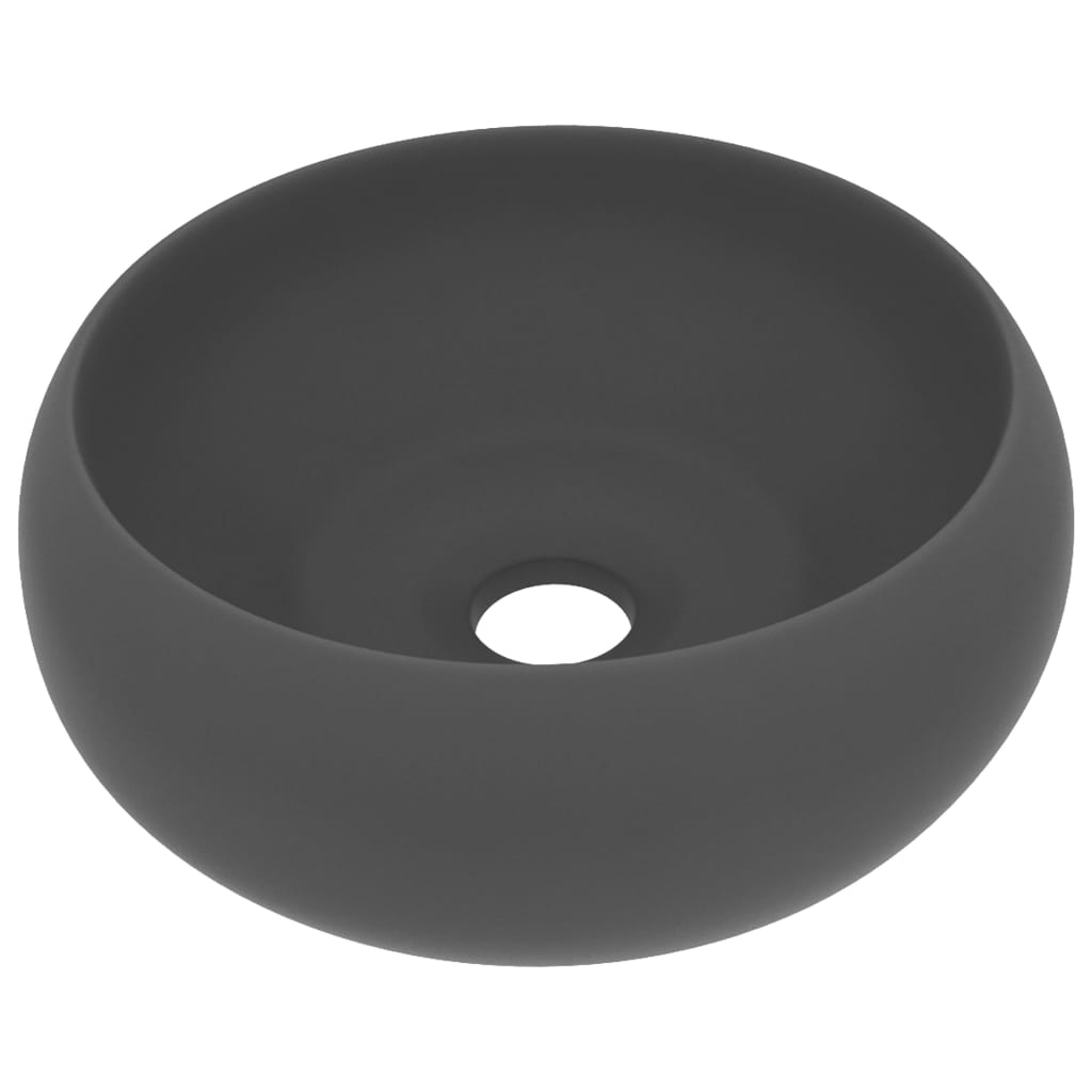 Vidaxl Washbasin Round 40x15 cm Ceramic Mat