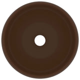 VidaXL Washbasin Round 40x15 cm Ceramic matt dark brown