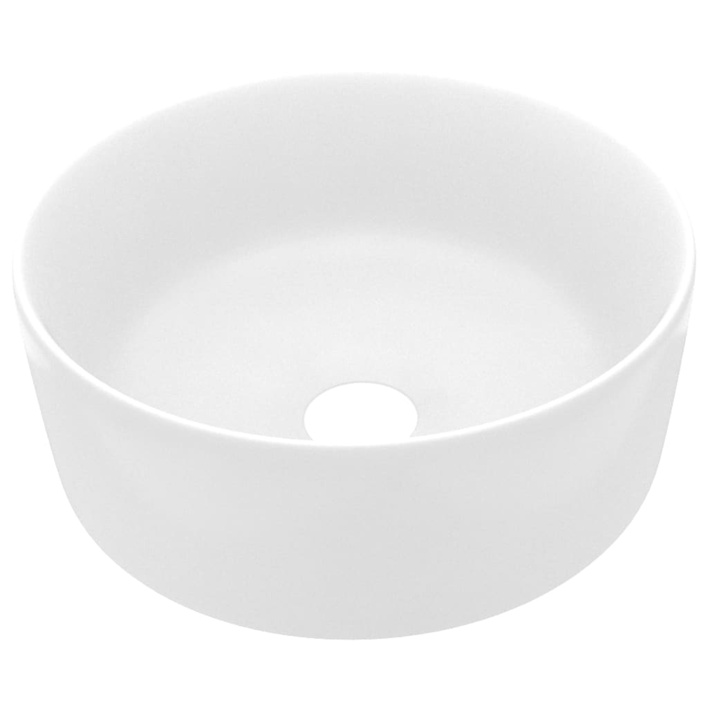 Vidaxl Washbasin okoli 40x15 cm keramična mat bela