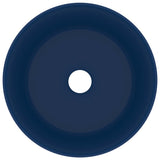 VidaXL Washbasin Round 40x15 cm Ceramic Mat Dark Blue