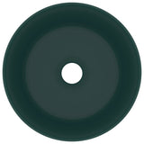 VidaXL Washbasin Round 40x15 cm Ceramic Mat Dark Green