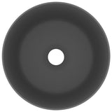 Vidaxl Washcasin Round 40x15 CM Ceramic Mat Dark Grey