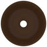 VidaXL Washbasin Round 40x15 cm Ceramic matt dark brown