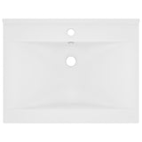 Vidaxl Washbasin z luknjo iz pipe 60x46 cm keramična mat bela