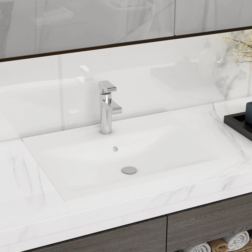 Vidaxl Washbasin med taphul 60x46 cm keramisk mat hvid