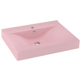 VIDAXL WASHBAIN mit TAP -Loch 60x46 cm Keramik Sole Pink