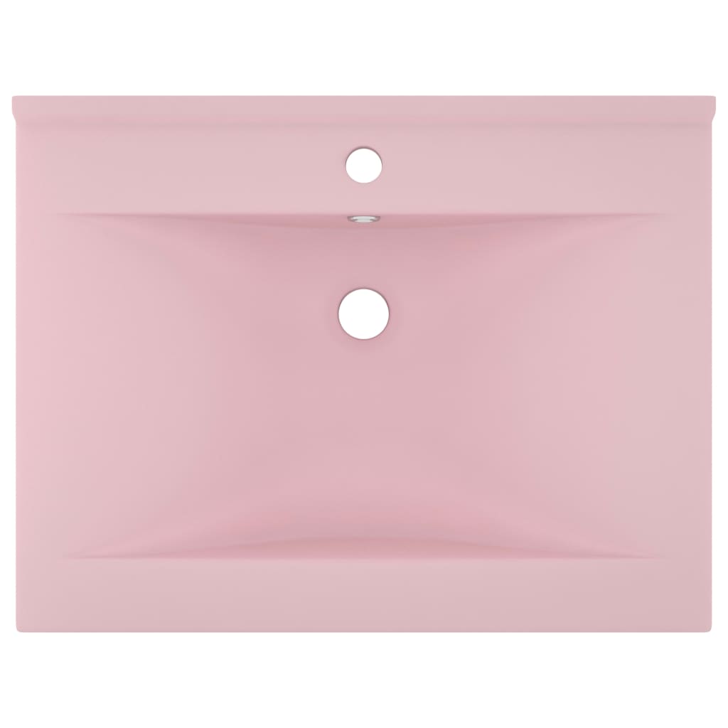 Vidaxl Washingin avec trou du robinet 60x46 cm en céramique rose