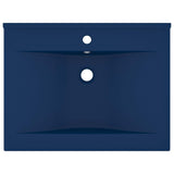 Vidaxl Washbasin con agujero de grifo 60x46 cm Mat de cerámica azul oscuro