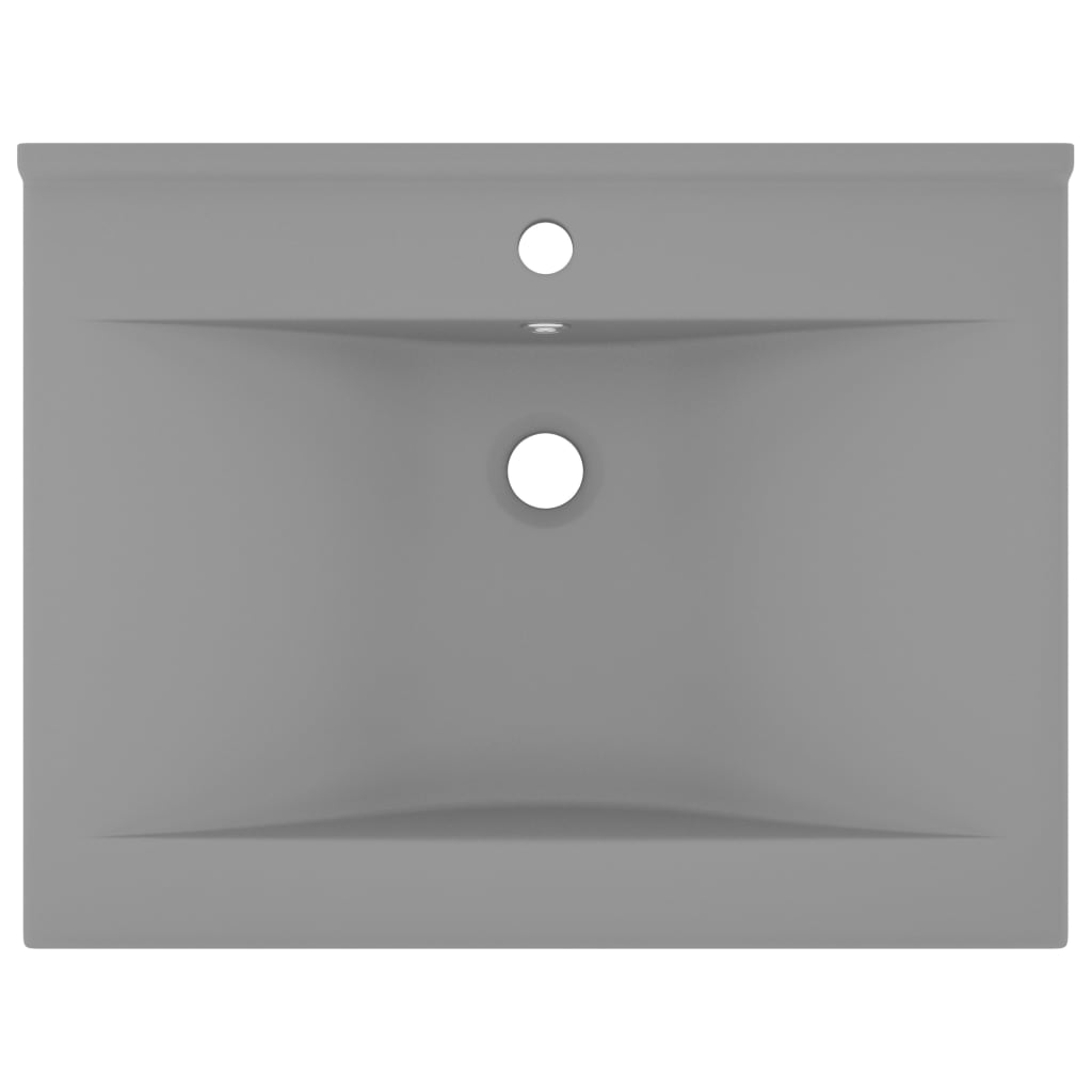 VidaXL Washbasin with tap hole 60x46 cm Ceramic matt light gray