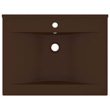 Vidaxl Washbasin z luknjo iz pipe 60x46 cm keramika Matt temno rjava