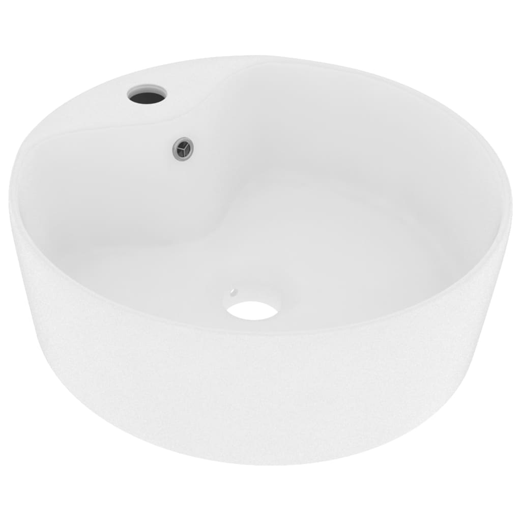 Vidaxl Washbasin z pristaniščem 36x13 cm keramična mat bela