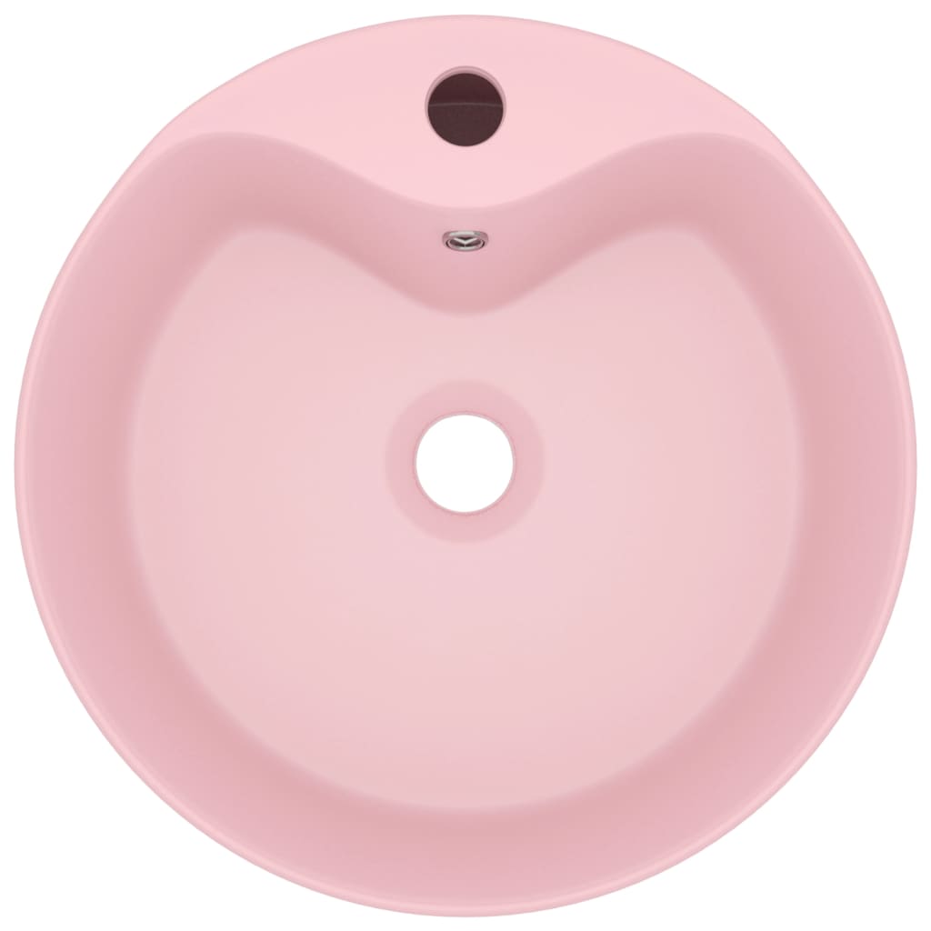 Vidaxl Washbasin con aterrizaje de 36x13 cm de cerámica rosa