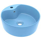 Vidaxl Washbasin z pristaniščem 36x13 cm keramična matt svetlo modra